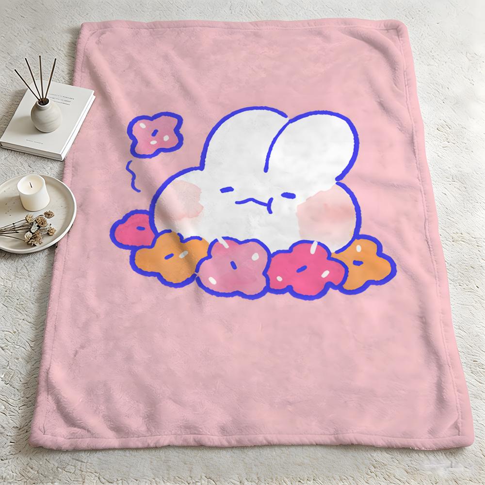 character mmongmongg Throw Warm Soft Flannel Blanket Multiuse for Sofa Bed Camping Travel Nap