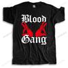 Male Streetwear T-shirt Cotton T Shirt Men Crew Neck Tops Blood Gang Hand Cotton Short Sleeve Bigger Size Summer Loose Top Gift