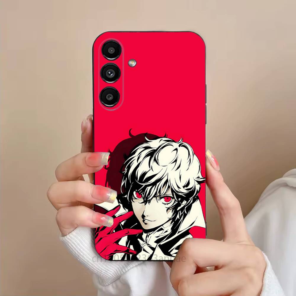 Game P-Persona 5 Phone Case For Samsung S25,24,23,22,21,S20,Ultra,Plus,FE Black Soft Cover
