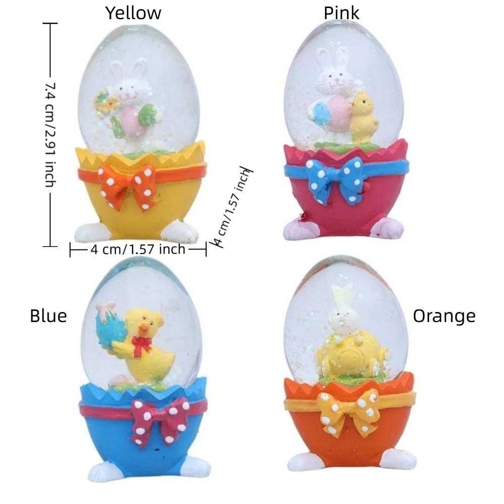Resin Bunny Rabbit Figurine Glass Rabbit Hugging Eggs Snowball Easter Egg Ornament Gift Giving