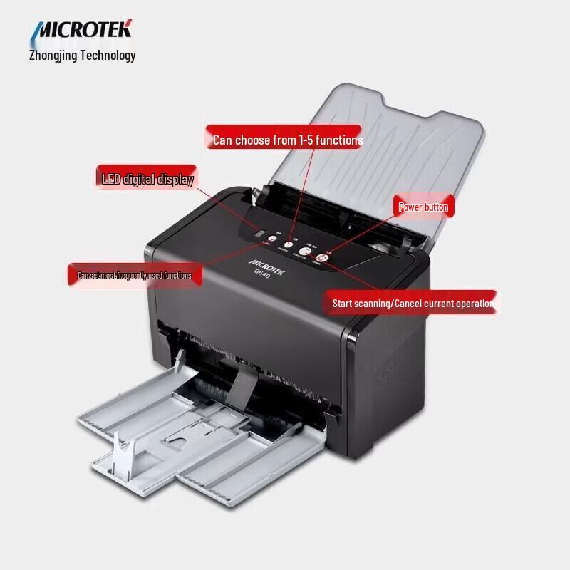 Microtek G640 A4 Высокоскоростной двусторонний сканер документов с китайской вилкой (адаптер в комплекте)