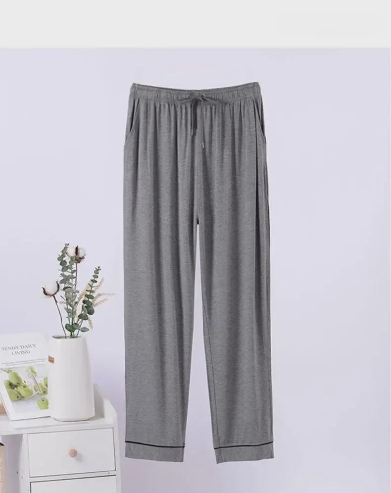 Мужские повседневные пижамные брюки из модала – свободные, тонкие домашние брюки для ношения в помещении и на улице