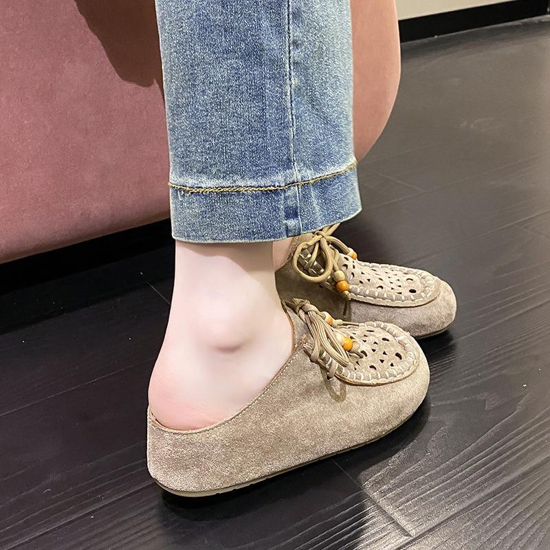 One Pedal and Half Drag Women's New Early Autumn Lazy Casual Fashion Versatile Single Shoes