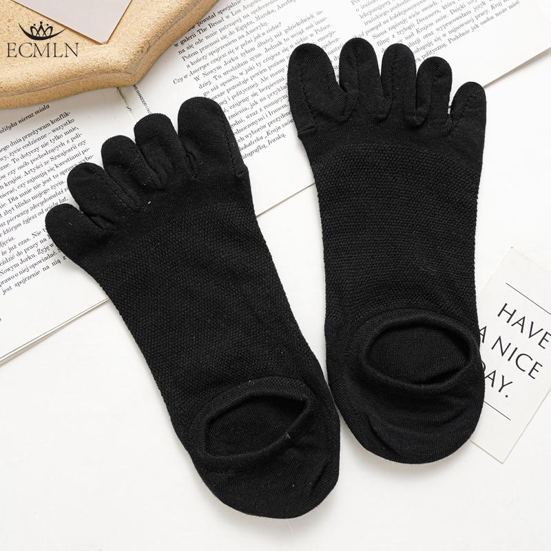 Мужские носки с пятью пальцами, летние, простые, однотонные, с неглубоким носком, короткие, дышащие, универсальные, повседневные, с разделенным носком