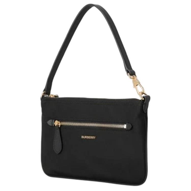 Burberry Metallic 3D Letter Logo Nylon Shoulder Bag Women Shoulder Bag Black 81092711