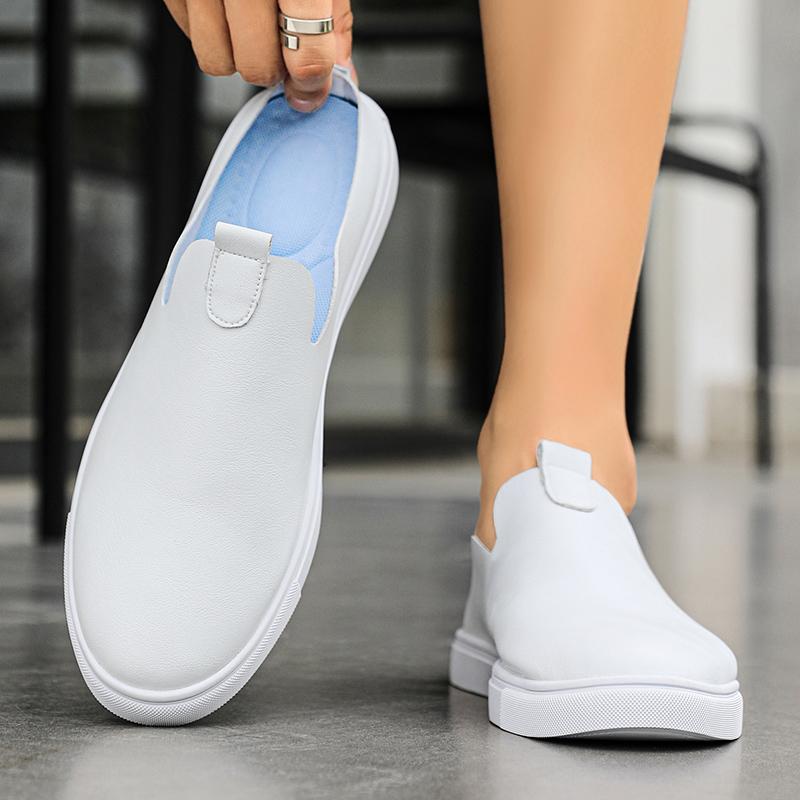 Модные летние мужские полушлепанцы Удобный и легкий дизайн Черно-белая повседневная обувь для улицы Классические кеды Слипоны