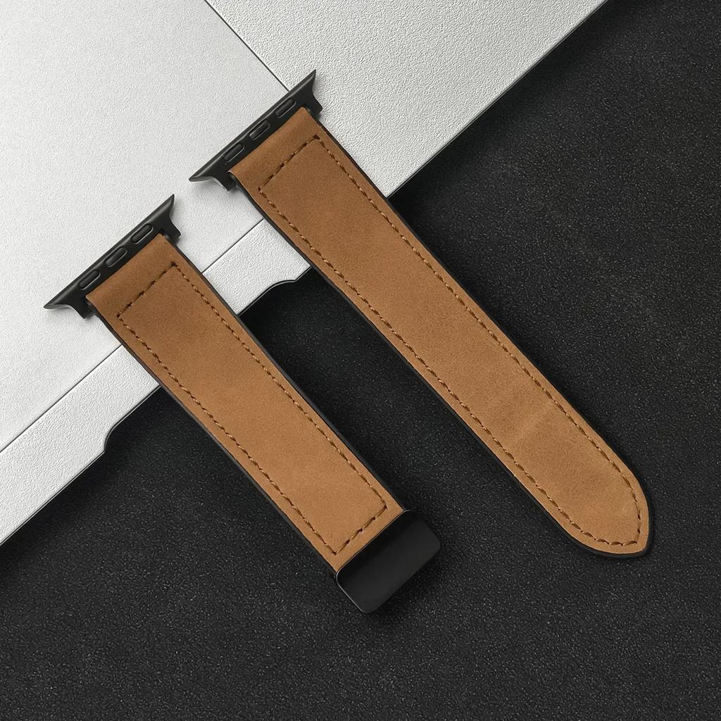Силиконовый кожаный ремешок для Apple Watch Band 49/44/42/45/38/40/41 Аксессуары Браслет для iWatch Ultra Series 10 9 8 7 SE 6 5 4