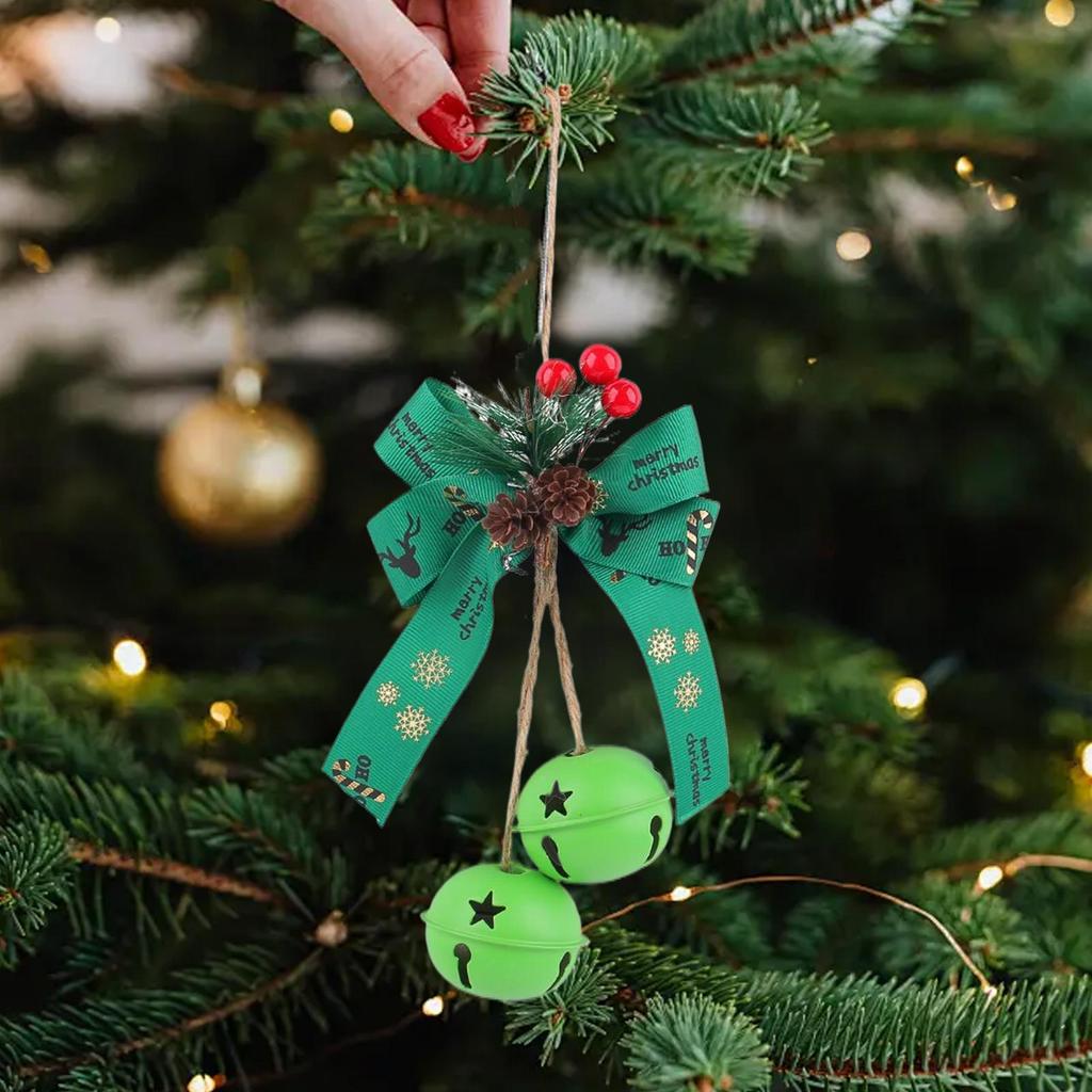 Bell Ornaments For Christmas Tree Metal Bell Ornaments With Bow Berry Party Supplies Christmas Decorations For Patio Farmhouse