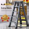 Утолщенная алюминиевая лестница-елочка: Складной для помещений, Двусторонний, Портативный, Многофункциональный, Телескопический для бытового и инженерного использования