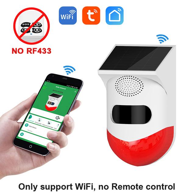 Tuya Smart WiFi инфракрасный детектор движения солнечный уличный беспроводной стробоскоп сирена детектор звуковой сигнализации для дома двор наружная безопасность
