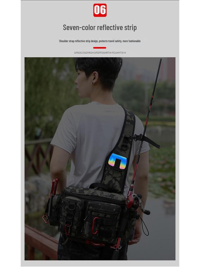 Многофункциональная камуфляжная рыболовная сумка 2023 года: Ношение на одном плече, через плечо или на поясе с держателем для удилища