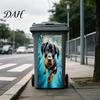 Easy Application Decals Fun Animal Trash Can Stickers, Self?Adhesive Bin for Outdoor Creative Covers Garbage Can, Mailbox Storage Box Yard