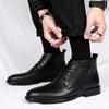 Мужские ботинки челси на шнуровке, модные ботильоны, мужские высокие ботинки-броги, модные ботинки из натуральной кожи, мужская деловая обувь