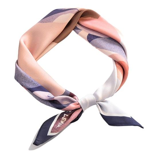 Silk Scarf for Women Soft Breathable Fashionable Neck Collar with Colorful Print Perfect for Parties Commutes