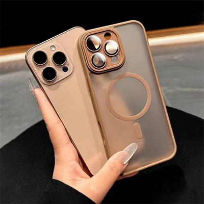 Роскошный матовый полупрозрачный противоударный чехол для iPhone 16 15 14 13 12 11 Pro Max для магнитной беспроводной зарядки Magsafe Защитная крышка для объектива
