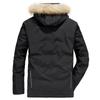 Men's New Winter Business Casual Mid-length Hooded Down Fur Collar Thickened Warm Cotton Jacket