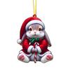 Yousheng Christmas Ornament 2D Acrylic Dog/Bear/Bee/Rabbit/Rooster Hanging Decoration Cartoon Animals Xmas Tree Pendant for Home Party Decor