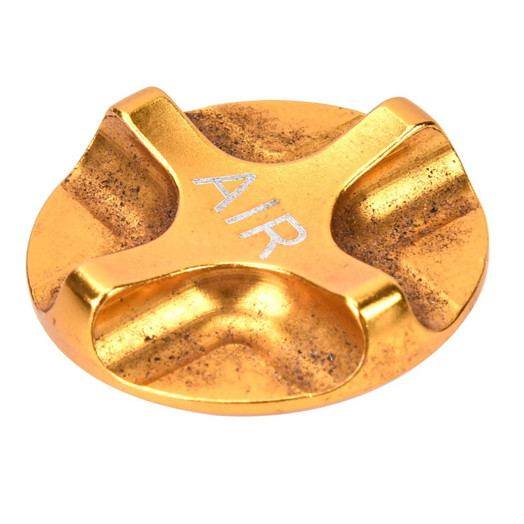 Aluminium Alloy Bicycle Suspension Fork Front Fork Airtight Valve Cover Bike Accessory(yellow)