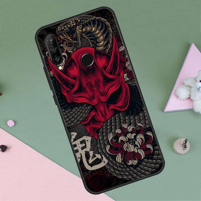 Samurai Oni Mask For Huawei Nova 9 10 SE Y91 Y61 Y90 Y70 Y60 Y72 12s 12i 11i 7i 8i P60 Pro P30 P40 Lite Case