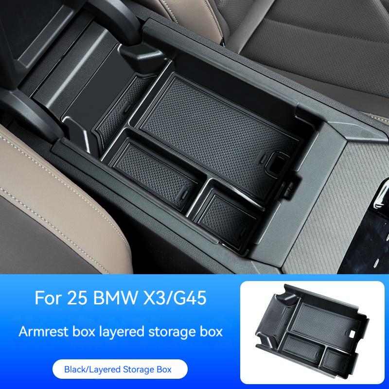 Для BMW X3 G45 2025 Черный Декоративная Накладка Отделка Крышка Ящик для Хранения Подлокотник Центральной Консоли Автостайлинг Аксессуары для Интерьера