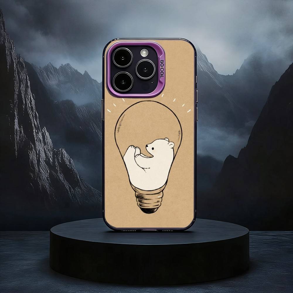 A-Animal P-Polar B-Bear Phone Case For iPhone17,16,15,14,13,12,11 Plus,Pro Max Black Candy silver phone case