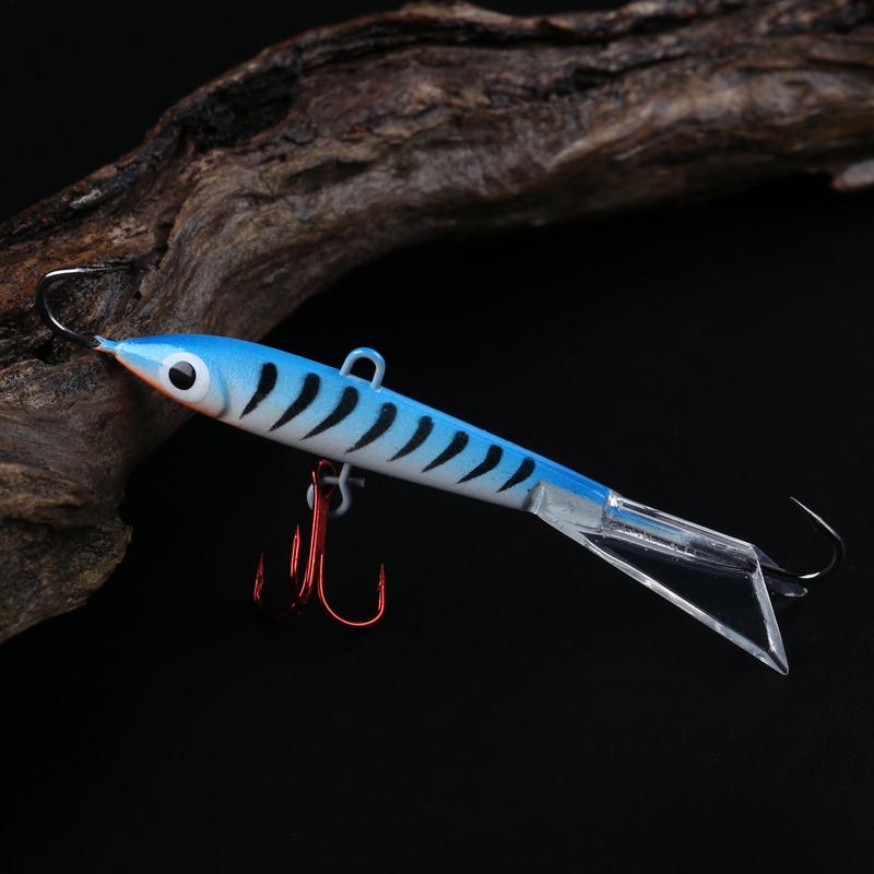 Ice Fishing Baits 2pcs Vertical Jigging Lures Winter Ice Balance Metal Lead Fishing Lures