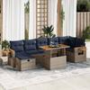 VidaXL Garden Lounge Set 8pcs with Gray Cushions Wicker Acacia, Outdoor Sofa Set, Garden Furniture, 3328146