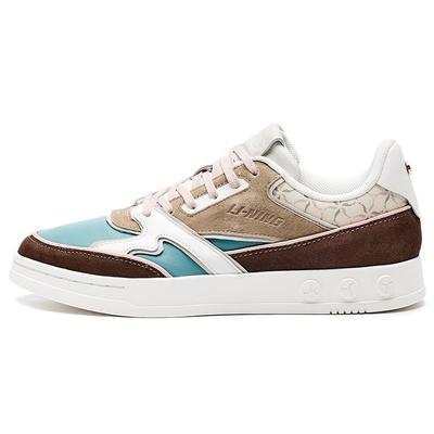 Li Ning Classic Series Trendy Retro Durable Low-Go кроссовки для скейтбординга женские кроссовки коричневые ALFR186-2