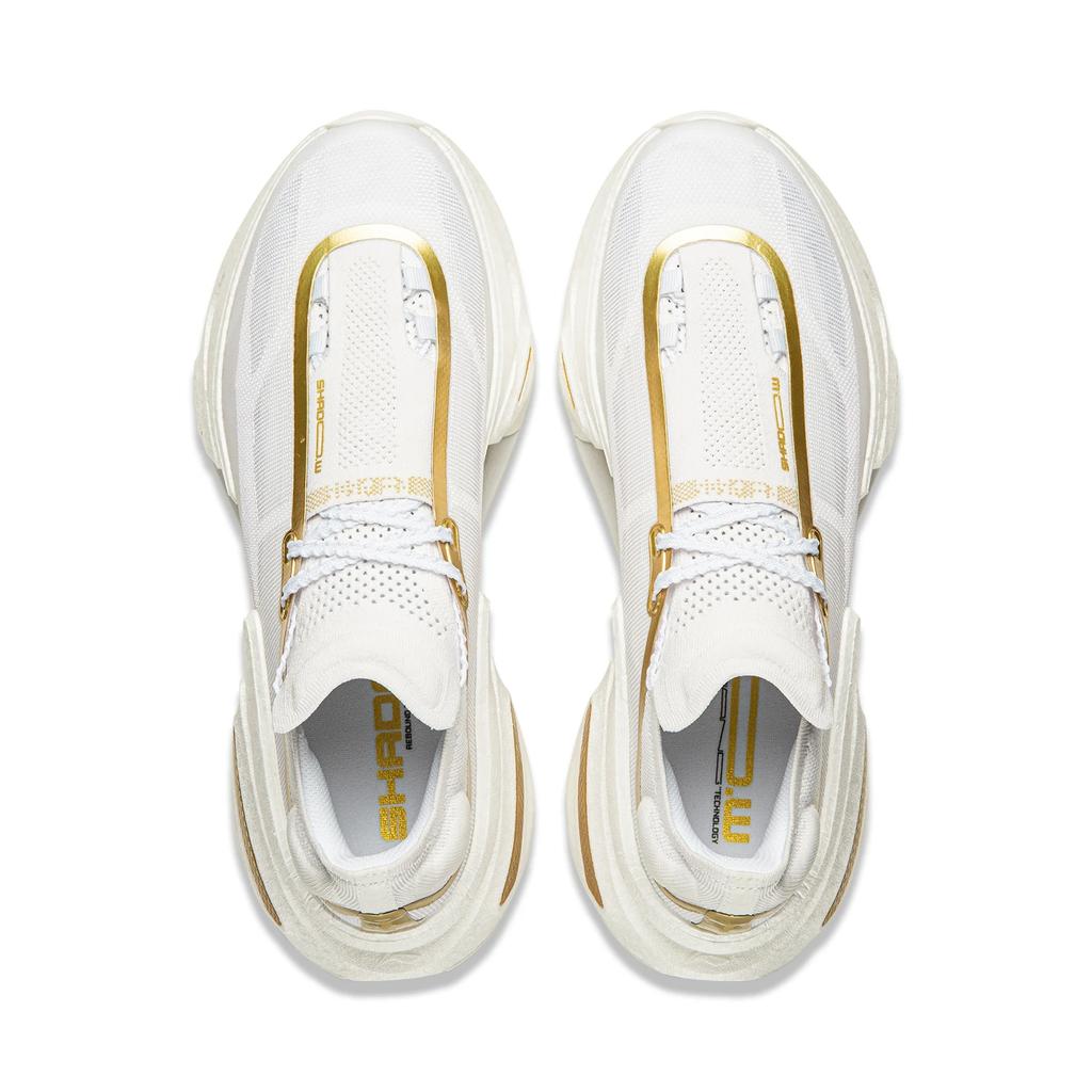 Li Ning Shadow 3.0 Амортизация Отскок Низкие Беговые Кроссовки Унисекс Белый Золотой ARRV001-34