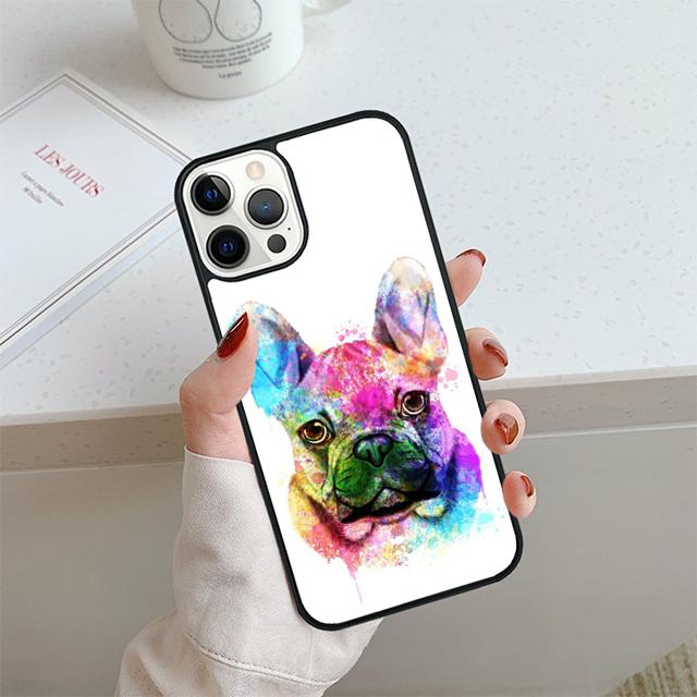 Чехол для телефона с милым мультяшным французским бульдогом Для iPhone 17 Air 14 15 16 13 12 Чехол Для Apple Pro Max Plus Coque