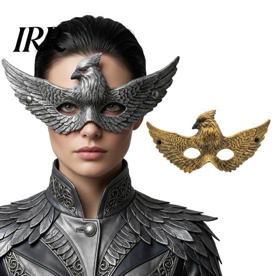 Vintage Style Masquerade Accessory Cosplay Eagle Masque, Realistic Bird Half Face Distressed Gold Mask Masque for Halloween, Carnival Party