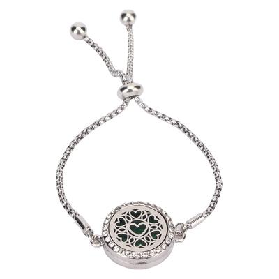 Браслет-диффузор для ароматерапии, полый, из нержавеющей стали, регулируемый, с эфирными маслами, браслет для духов