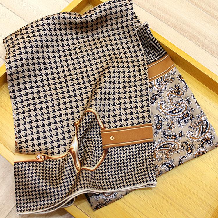 Retro Cashew Flower Silk Scarf Women'S Mulberry Silk 110 Square Scarf Shawl Printed Plain Crepe Satin Scarf