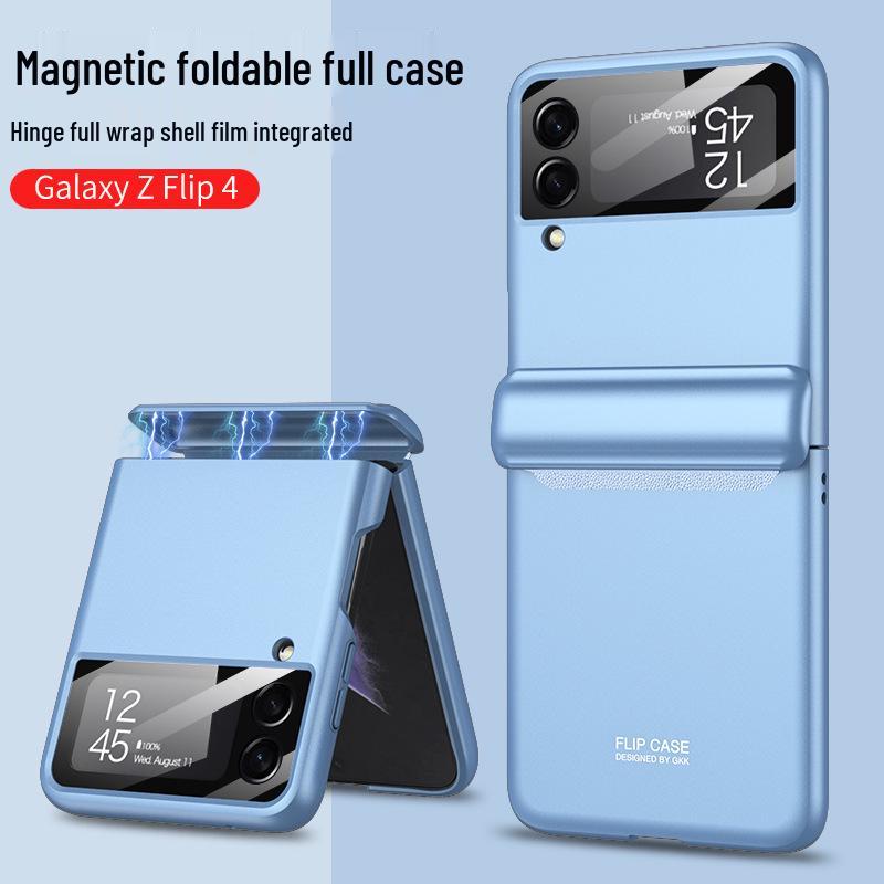 Магнитный матовый жесткий чехол-раскладушка Samsung Z Flip4 - Полное покрытие, Защита при складывании