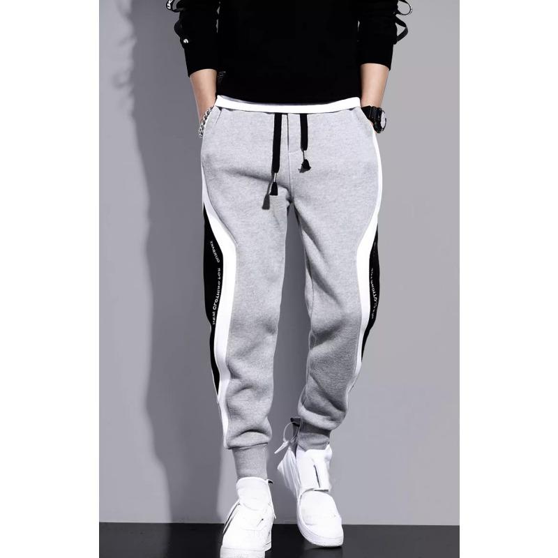 Men's Sports Pants Spring Autumn Male Loose Fitting Leggings Patchwork Running Training Casual Pants Fashion Outfit Trousers
