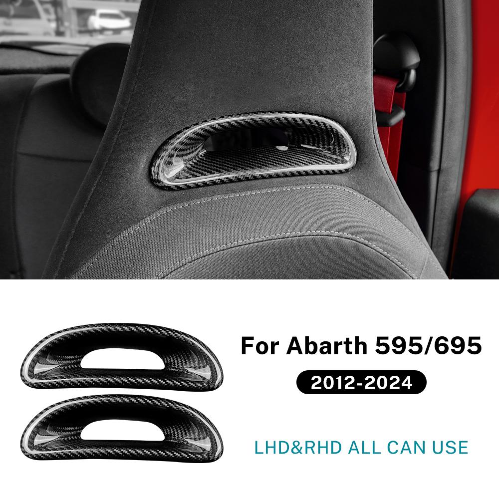 Настоящая Жесткая Трехцветная Карбоновая Наклейка Для Abarth 595/695 2012-2025 Автомобиль Спортивное Сиденье Задняя Обшивка Рамка Внутренняя Отделка 4 ШТ/2 ШТ