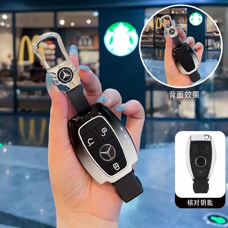 SFX1 Car Remote Key Case Cover Shell For Mercedes Benz C S Class W223 W206 Maybach S400 S450 S500 Protector Fob Bag Accessories