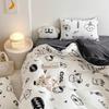 Зимний комплект из четырех предметов из молочного бархата с принтом, комплект из утолщенного и теплого молочного бархата, двухсторонняя бархатная простыня и пододеяльник.