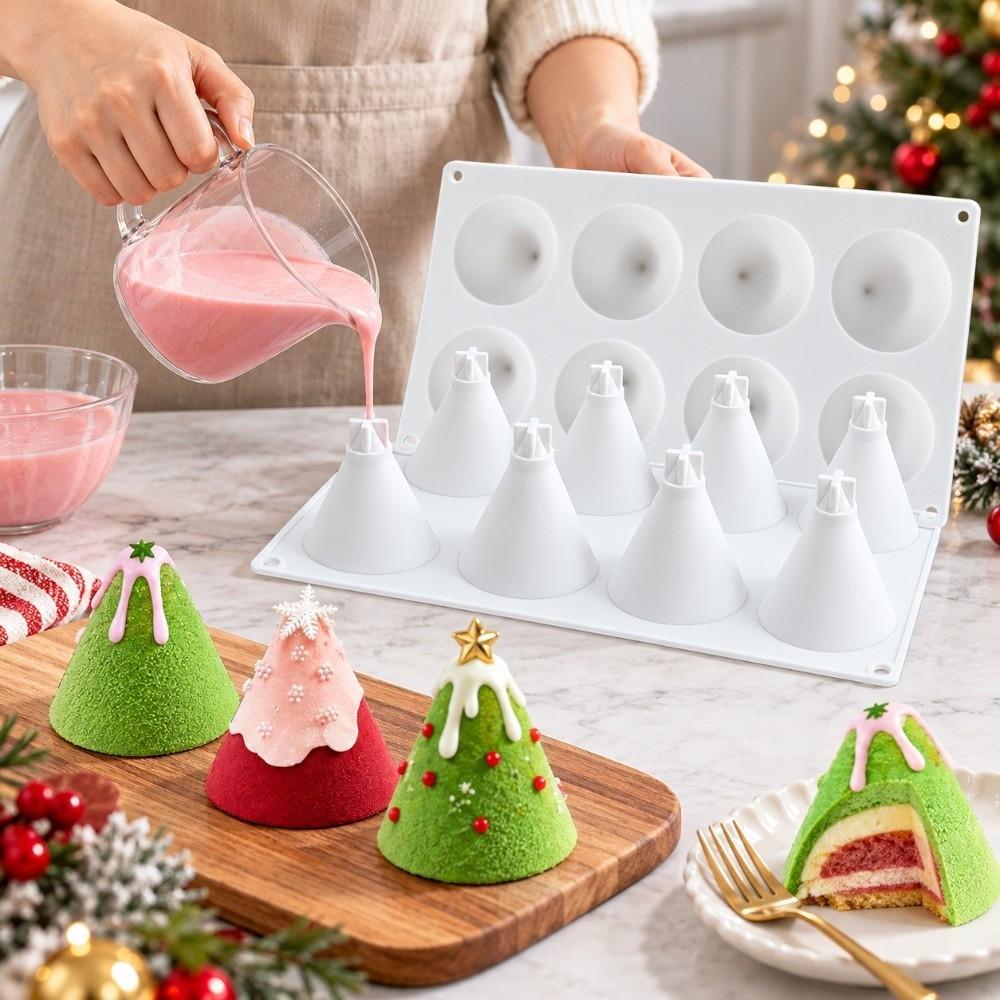 Easy Release Christmas Tree Mold Heat Resistant Chocolate Mold Silicone Baking Mold Home Baking