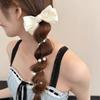 1pc Elegant Bow Pearl Phone Cord Hair Ring, New Sweet Bubble Braid Artifact Twist Braid Head Rope Ponytail Braided Hair Rope