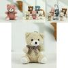 Cute Brown Plush Teddy Bear Keychain Soft Coral Fleece Adorable Keyring For Gifts