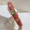 Extra Width Enamel Bangle 1cm Colorful Enamel Bangle Five Leaves Enamel Bracelet  Souvenir Gift