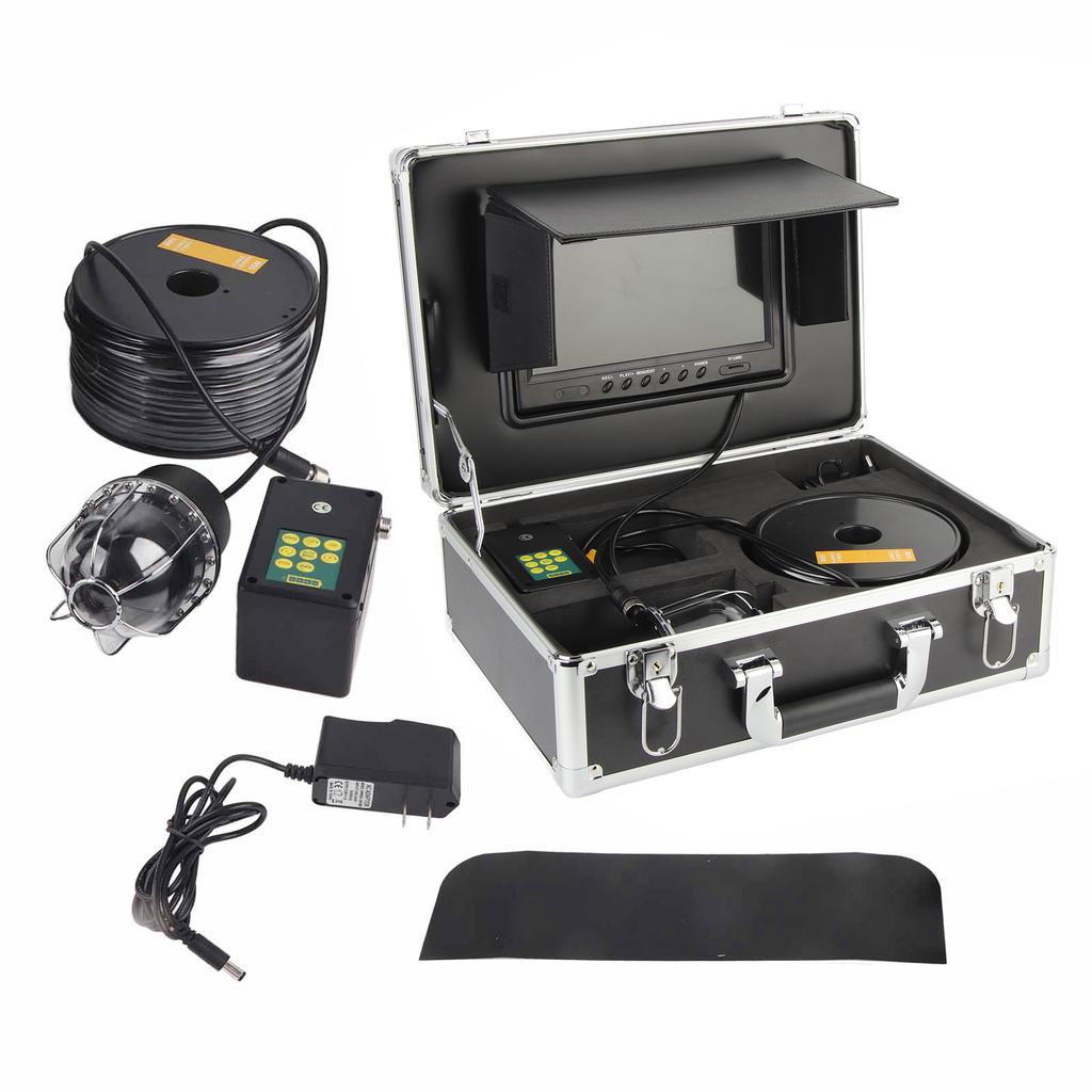 9in DVR 50m Underwater Video Camera IP68 Waterproof 20 Lamps 360 Degrees  Rotating Dome Panoramic with 16G