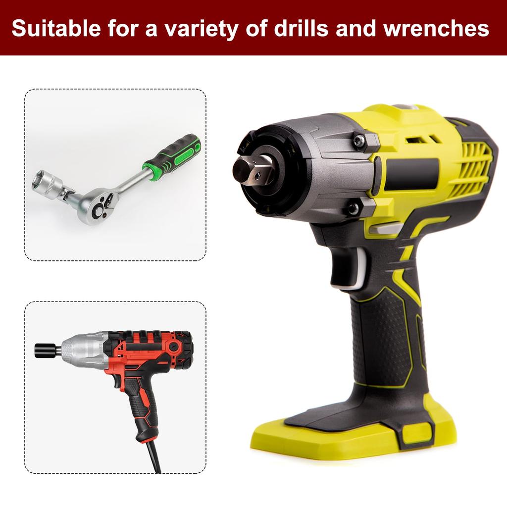 Uxcell Impact Socket Wrench Ratchet SQ Hex Mirror for Clutch for Automotive and Repair Set, Wrench, 12.7mm (1/2") Drive, 32mm, 5-Piece Set, Socket,