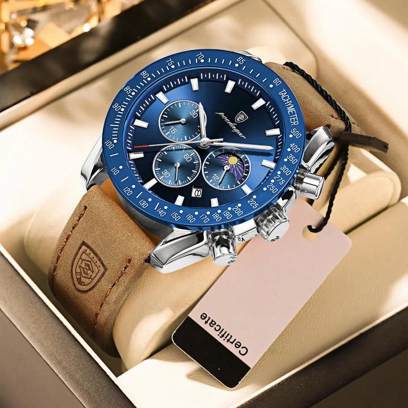 Новые мужские кварцевые часы с тремя очками, шестью иглами, водонепроницаемые, светящиеся спортивные часы с календарем