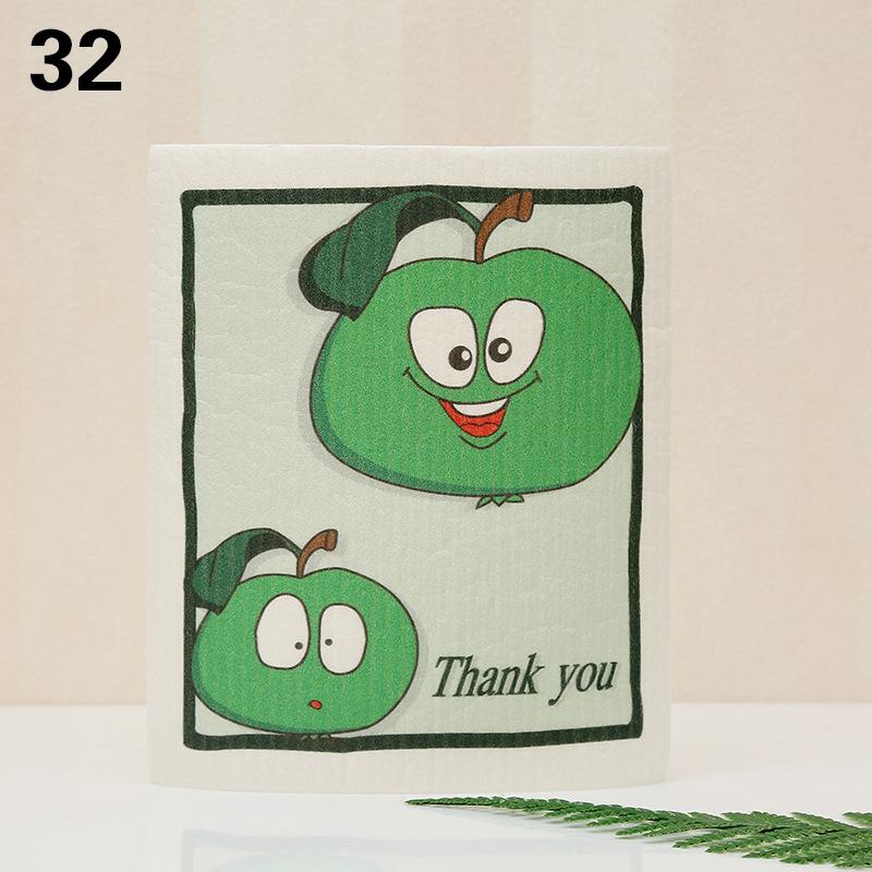 1 шт. многоразовая губка для мытья посуды кухонная напечатанная впитывающая тряпка для мытья посуды целлюлозные салфетки для уборки