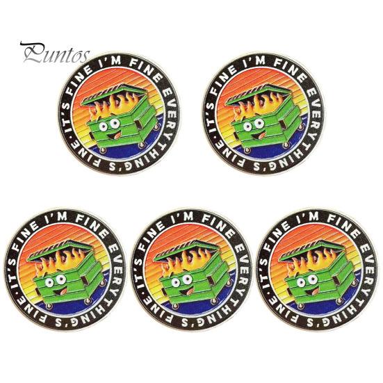 1/2/5 шт. монета в виде пламени мусорного контейнера, резная памятная медаль, медальон из металла, круглая коллекционная монета, украшение для домашнего офиса и стола