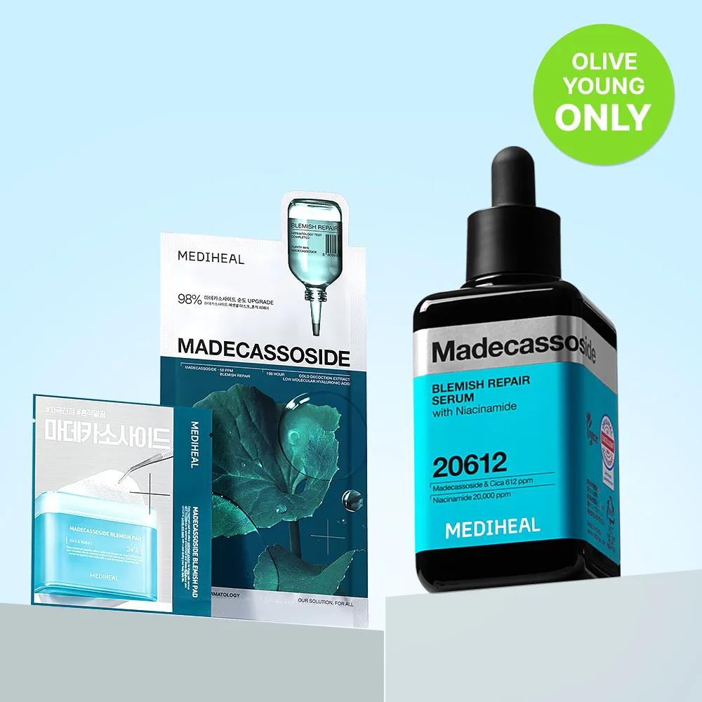 Mediheal Сыворотка для устранения несовершенств с мадекассосидом 100 мл Набор (+2 тонизирующих диска, 1 маска для лица)
