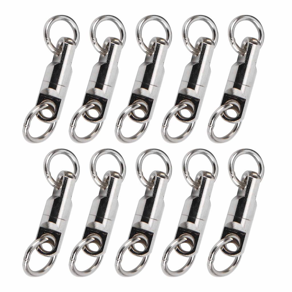 10 Pcs 3.5mm Ball Bearing Rotate Connector Stainless Steel Fishing Ball Bearing Rotate Connector for Fishing