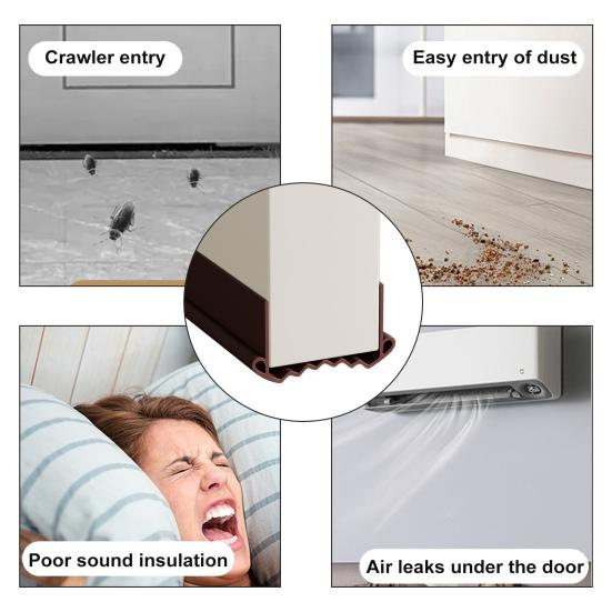 Нижняя уплотнительная полоса двери, режущая прочная клейкая звукоизоляционная защита глушителя под дверными уплотнителями для наружных межкомнатных дверей